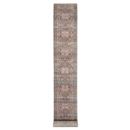 2'8"X23'10" Sangria Red Hand Knotted Wool Heris Revival Xl Runner Rug