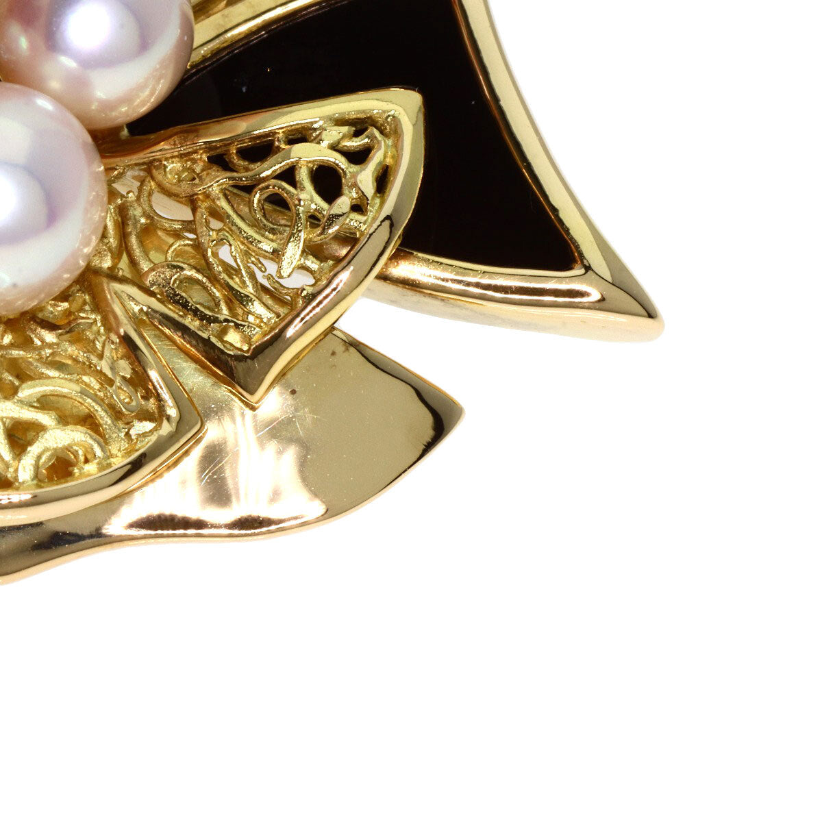 TASAKI   Brooch Akoya Pearl Pearl Onyx Diamond