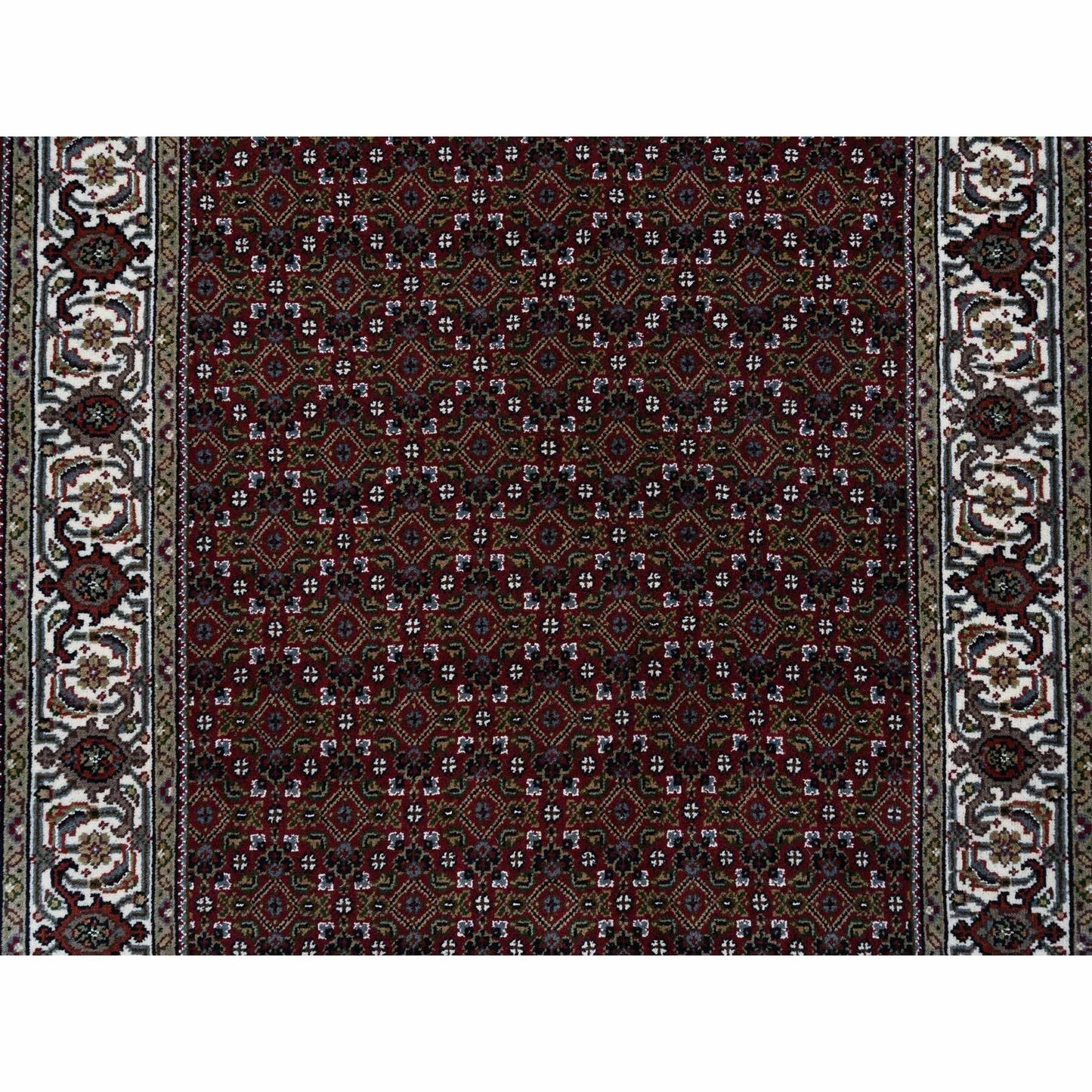 4'X5'10" Red Hand Knotted 175 Kpsi Wool And Silk Herrita Oriental Rug