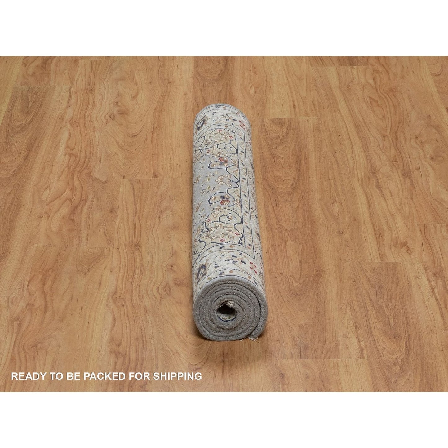 3'2"X5'2" Pigeon Blue 250 Kpsi Wool & Silk Nain Hand Knotted Oriental Rug