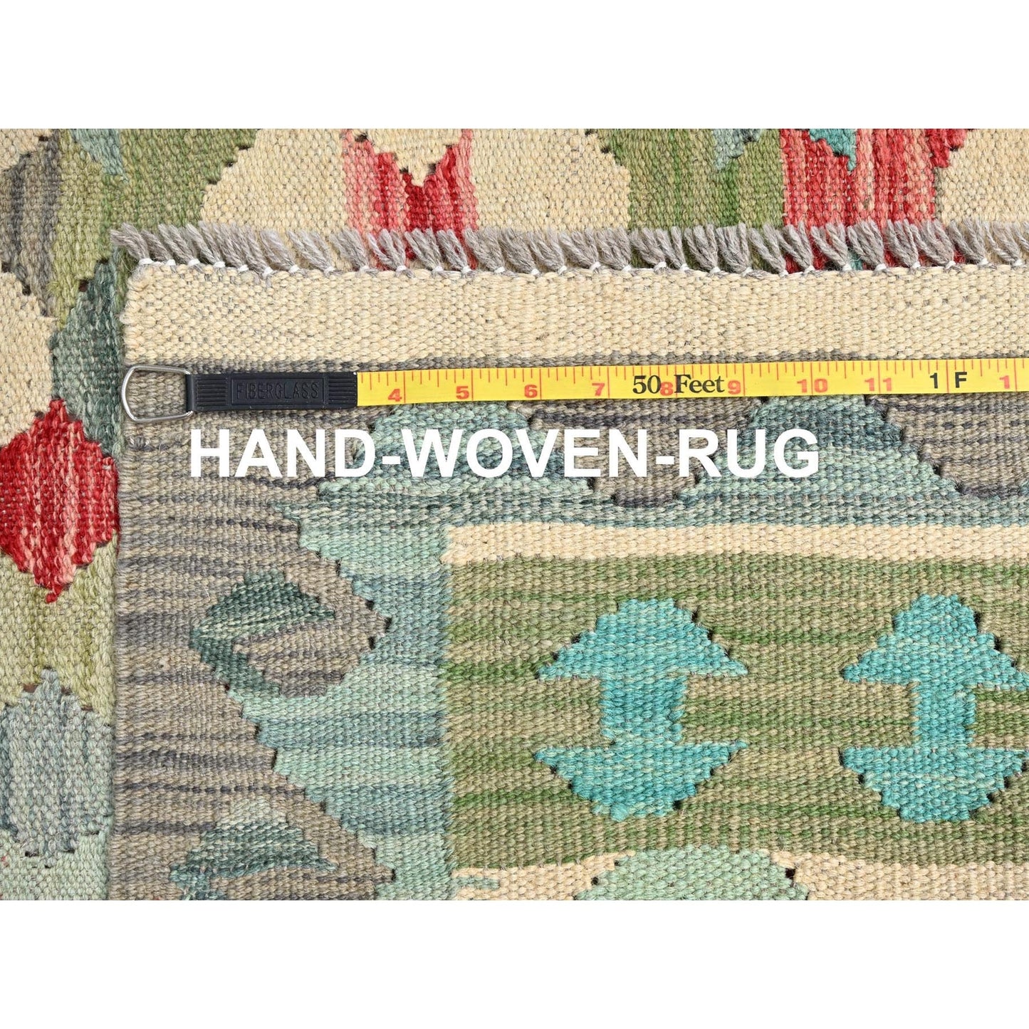 6'7"X9'9" Colorful Soft Wool Hand Woven Afghan Kilim Reversible Rug