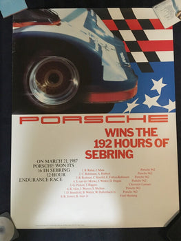 Original Vintage Rare Porsche Race Poster 1987