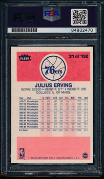 1986 Fleer #31 Signed/Auto Julius Dr. J Erving