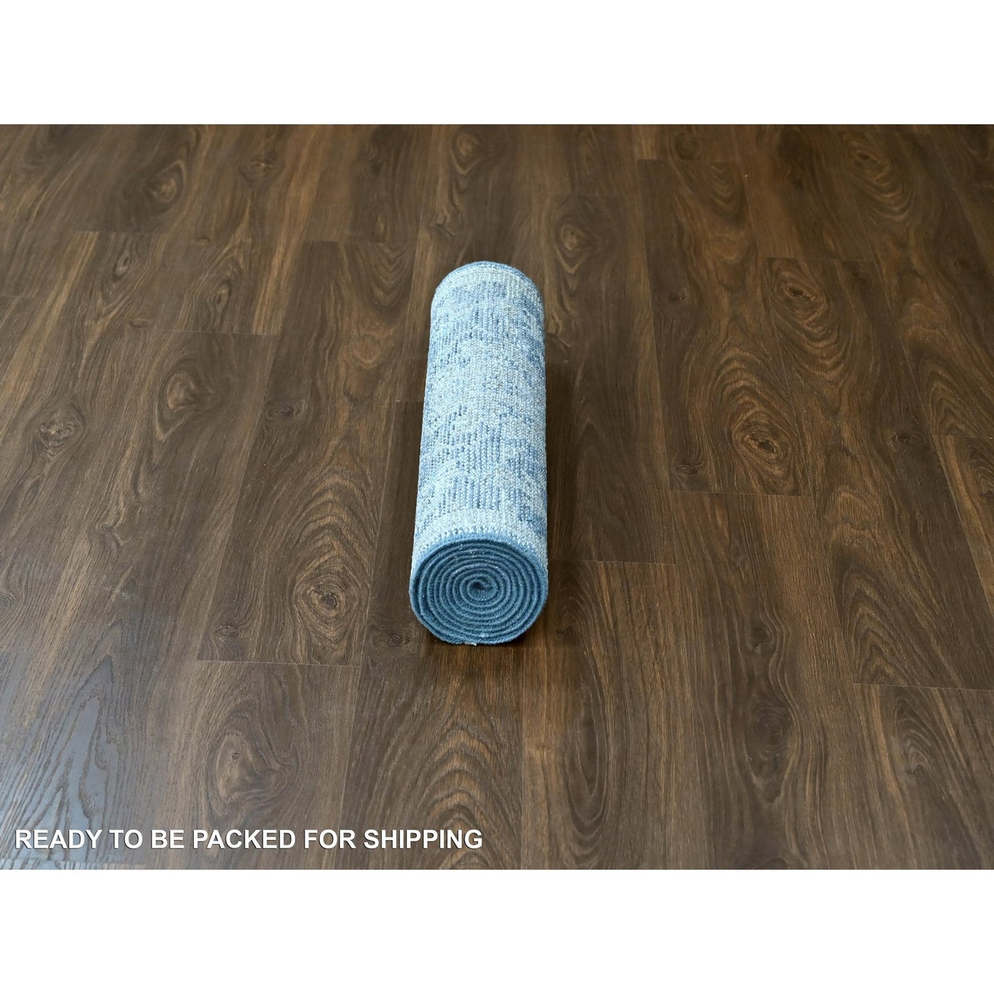 2'6"X8'5" Imperial Blue Oushak Design Hand Knotted Soft Wool Runner Rug