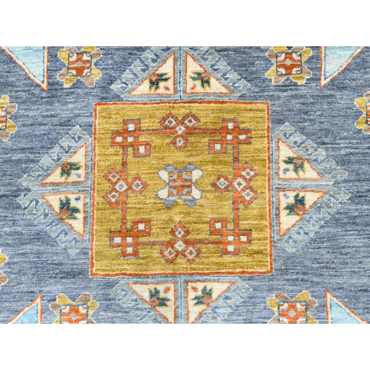 8'3"x9'7" Gray Wool Hand Knotted Armenian Inspired Design 200 KPSI Rug