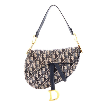 Christian Dior Saddle Handbag Oblique Canvas Medium