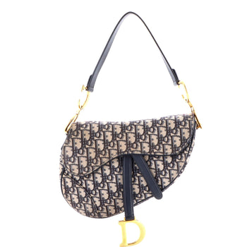 Christian Dior Saddle Handbag Oblique Canvas Medium