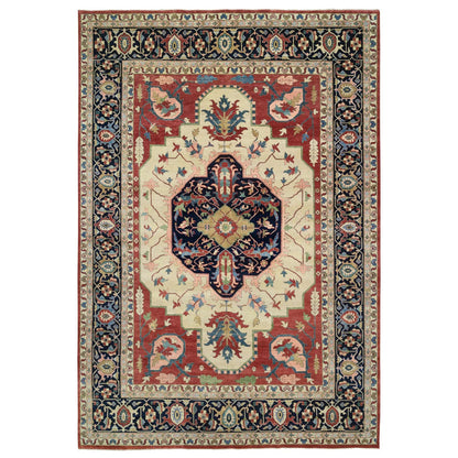 11'9"X17'10" Blue Pliable Wool Hand Knotted Heris Revival Oversized Rug