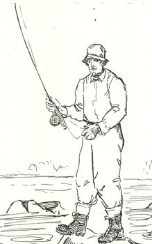 Yb Robinson Fly Fisherman In River 