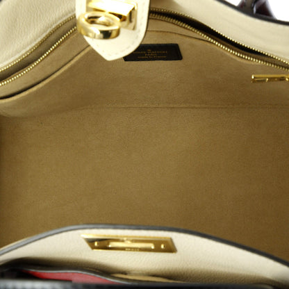Louis Vuitton On My Side Tote Leather With Monogram Canvas Mm