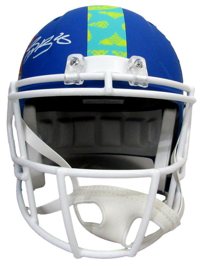 Saquon Barkley Signed Blue Sb Lix Full Size