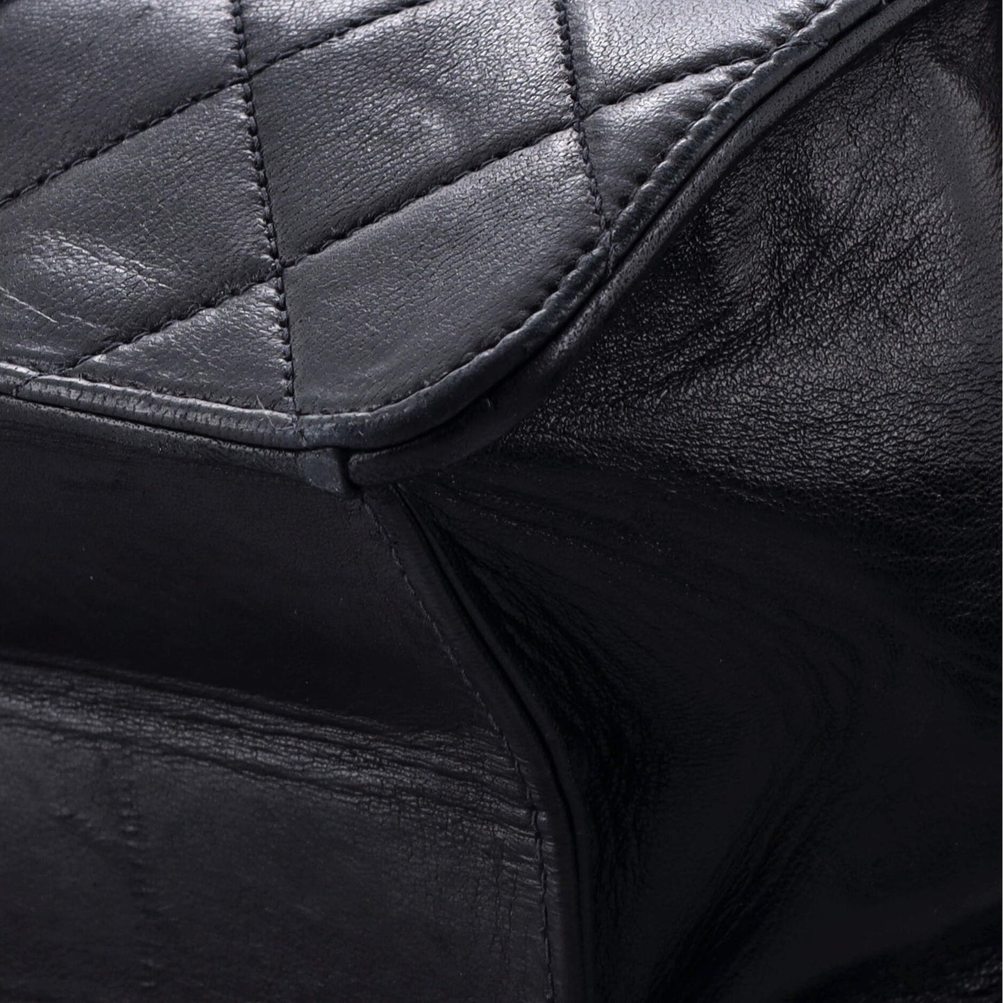 Chanel Vintage Clutch With Chain Quilted Leather Small