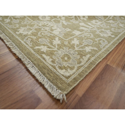9'X12' Green Ziegler Mahal Large Flowers Design All Wool Hand Knotted Rug