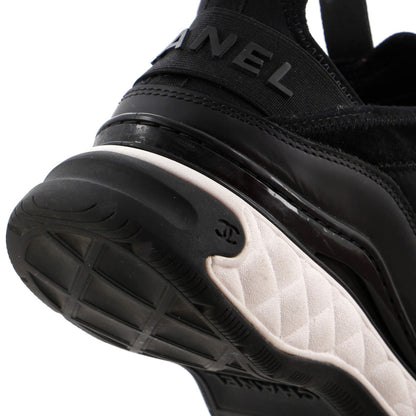 Chanel Women'S Cc Cap Toe Logo Sneakers Mixed Fibers