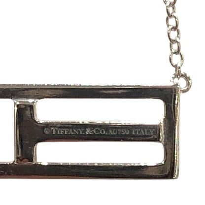 Tiffany & Co. T Two Open Partial Diamond Necklace 750Wg