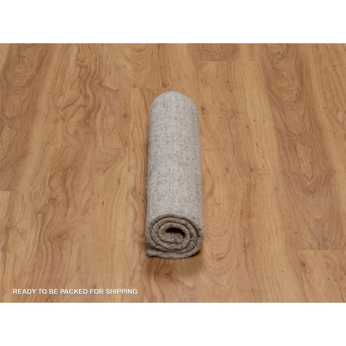 Rug 2'x3' Tan Brown Natural Wool Vertical Stripes Design Hand Loomed Mat