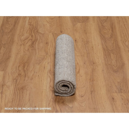 Rug 2'x3' Tan Brown Natural Wool Vertical Stripes Design Hand Loomed Mat