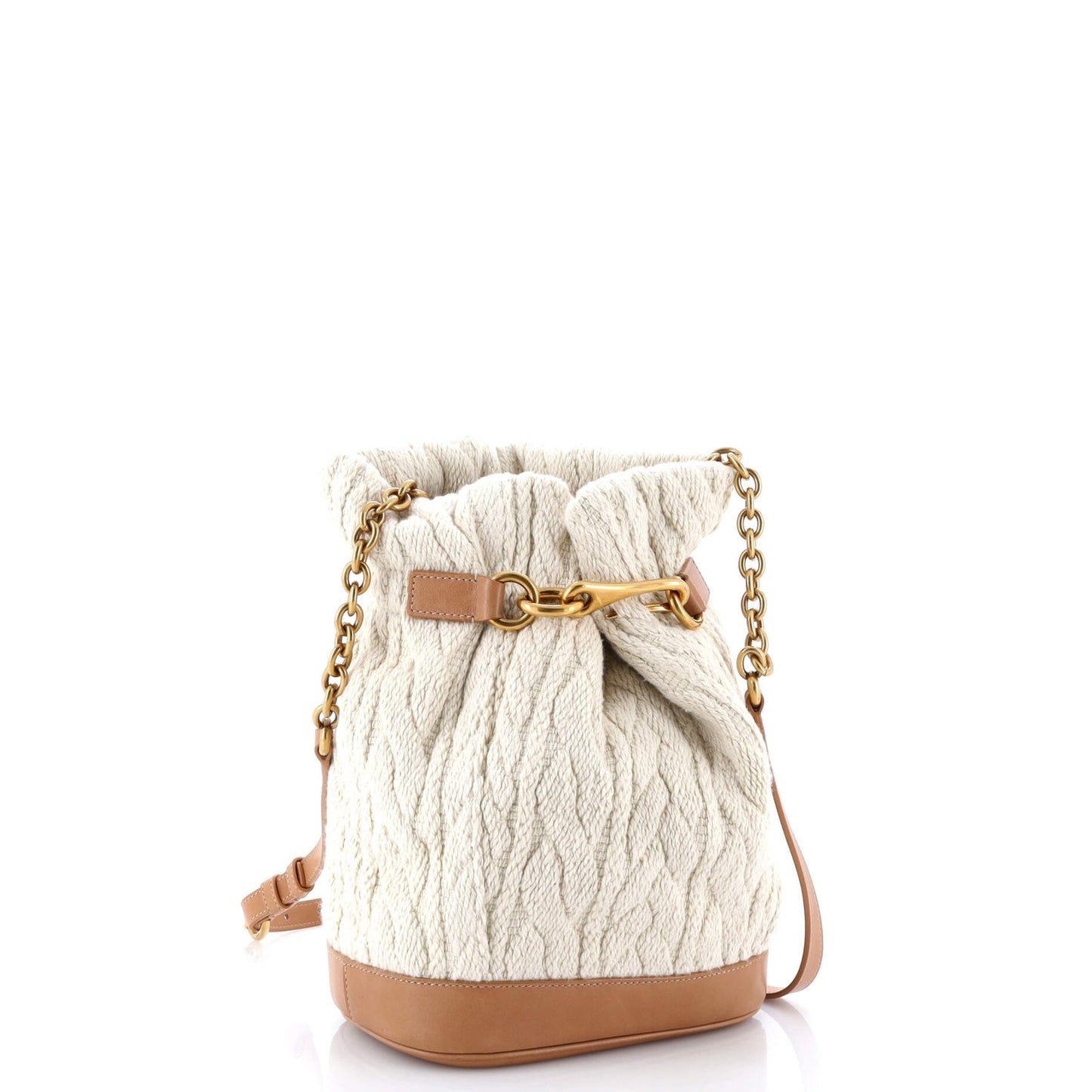 Saint Laurent Le Maillon Bucket Bag Knit Fabric With Leather