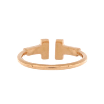 Tiffany & Co. T Wire Ring 18K Rose Gold With Diamonds