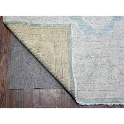 8'X10'4" Laurel Green Hand Knotted Fine Aryana Peshawar Wool Oriental Rug