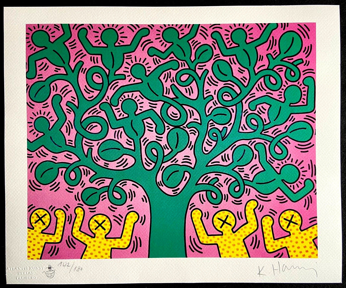 Keith Haring Lithograph Coa Signed In Pen Numbered In Pencil By Hand 180 Copies