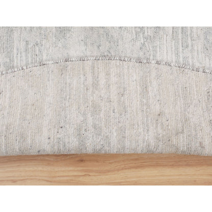 6'X6' Hand Spun Undyed Natural Wool Modern Round Hand Knotted Rug