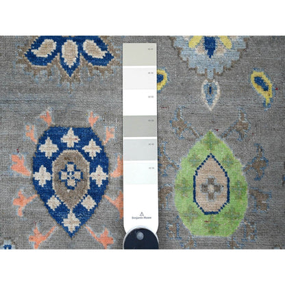 6'X8'8" Dorian Gray Colorful Fusion Kazak Organic Wool Oriental Rug