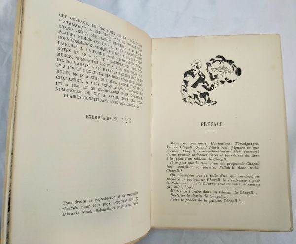 Marc Chagall Ma Vie 1931 First Edition Limited No.126 Illustrated French Book