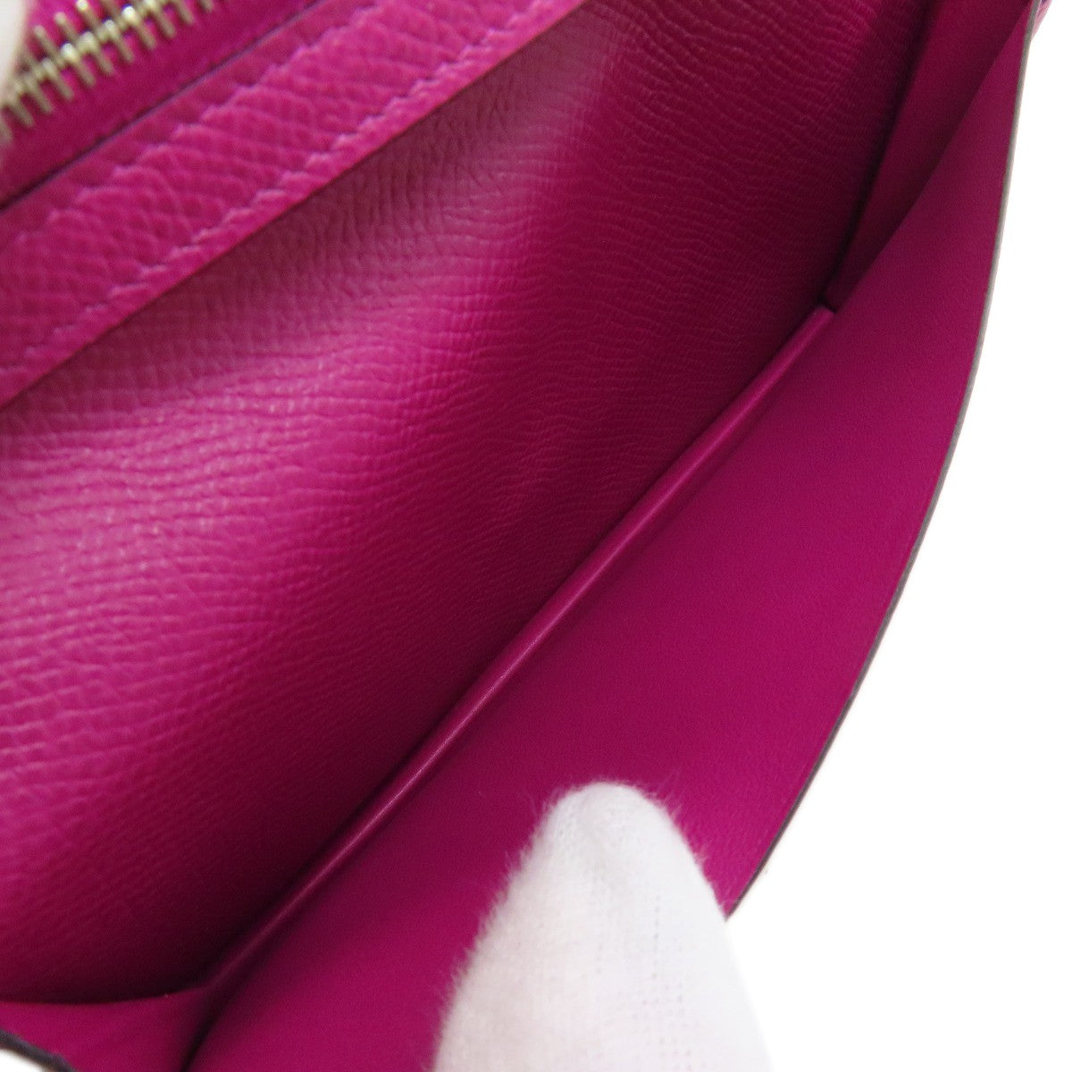 wallet HERMES Bearn soufflet Blue Indigo Rose Purple Silver Hardware Long