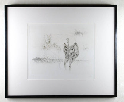 Hans Bellmer La Chauve souris Copperplate Edition autographed framed