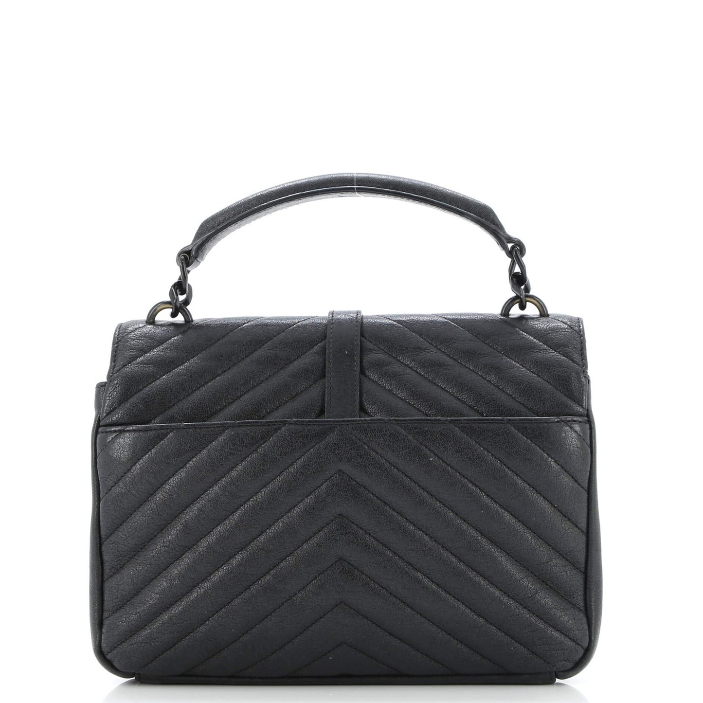 Saint Laurent Classic Monogram College Bag Matelasse Chevron Leather Medium