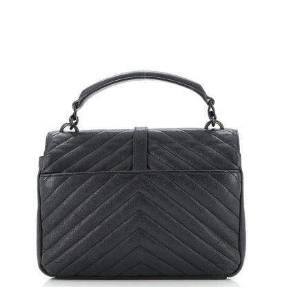 Saint Laurent Classic Monogram College Bag Matelasse Chevron Leather Medium