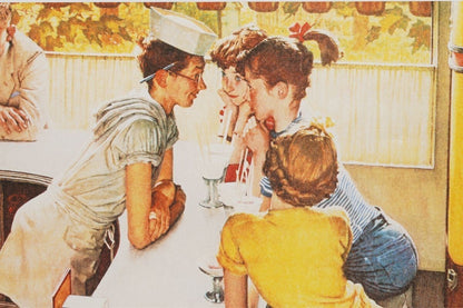 Norman Rockwell Diamond Screening Soda Fountain Limited Edition Print 50/300 Usa