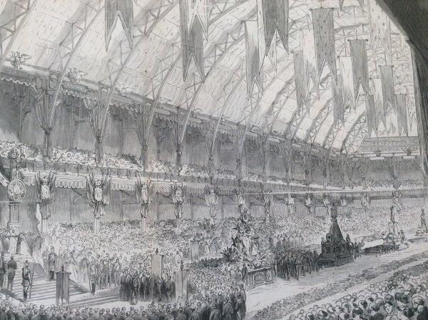 1867 Paris Exposition Wood Engraving Grand Prize Ceremony Napoleon Iii