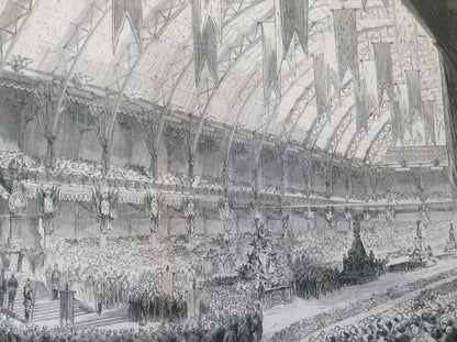 1867 Paris Exposition Wood Engraving Grand Prize Ceremony Napoleon Iii