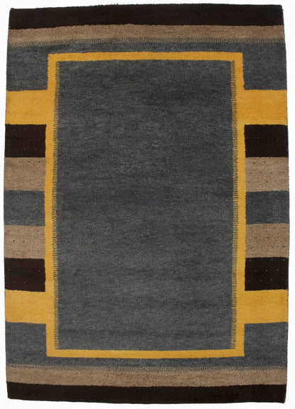 Handmade Indo-Gabbeh Oriental Rug Geometric