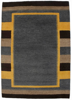 Handmade Indo-Gabbeh Oriental Rug Geometric