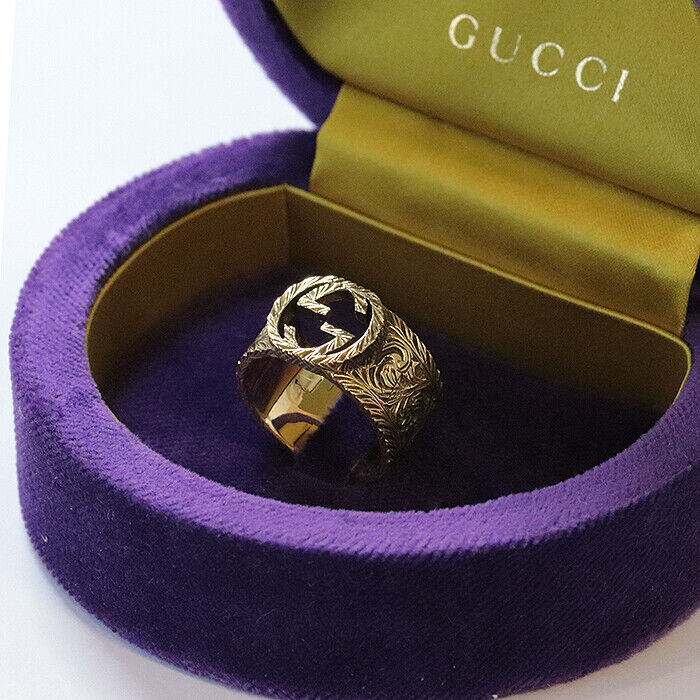 Gucci Interlocking G Arabesque Ring K18YG US#9.5