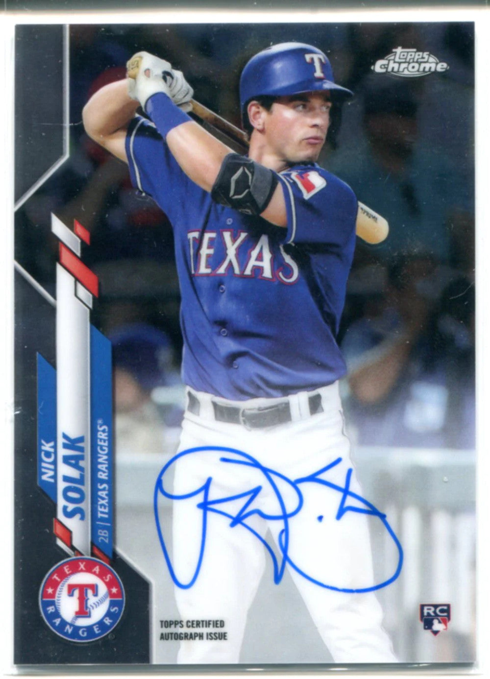 Nick Solak Autographed 2020 Topps Chrome Rookie Card #Ra-Ns