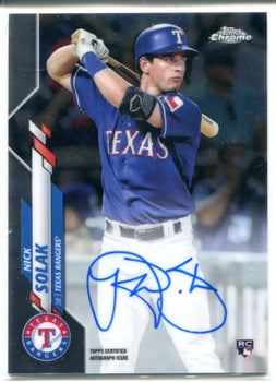 Nick Solak Autographed 2020 Topps Chrome Rookie Card #Ra-Ns