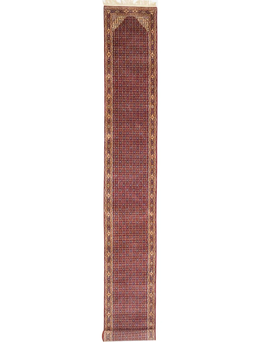 Hand knotted Indo Botemir wool runner rug oriental carpet hallway