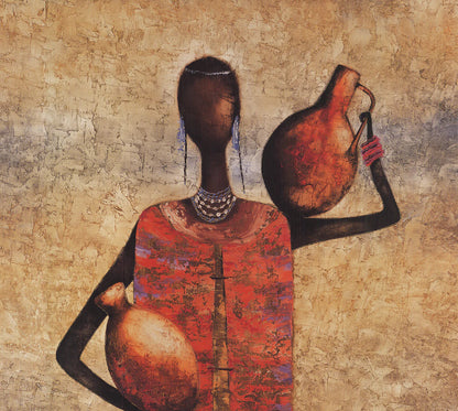 Michel Rauscher The Gift Bearer " Offset Lithograph African A