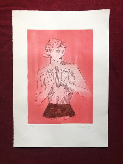 Man Ray Etching Coa Hand Signed Limited Edition