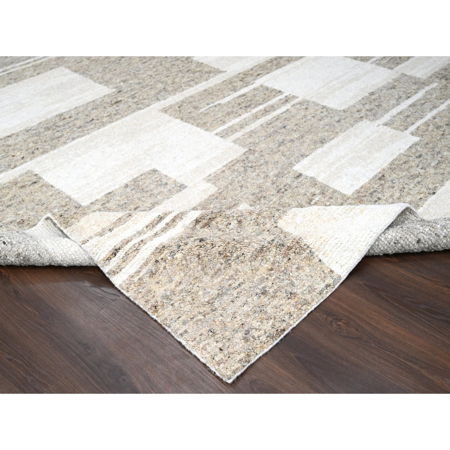 10'2"X13'9"Earth Tone Colors Natural Wool Hand Knotted Oriental Rug