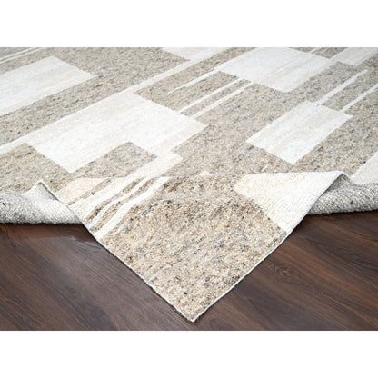 10'2"X13'9"Earth Tone Colors Natural Wool Hand Knotted Oriental Rug