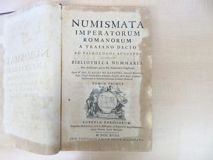 Collection Of Coins Of The Ancient Roman Empire  1718 Rare Book Anselmo Banduri