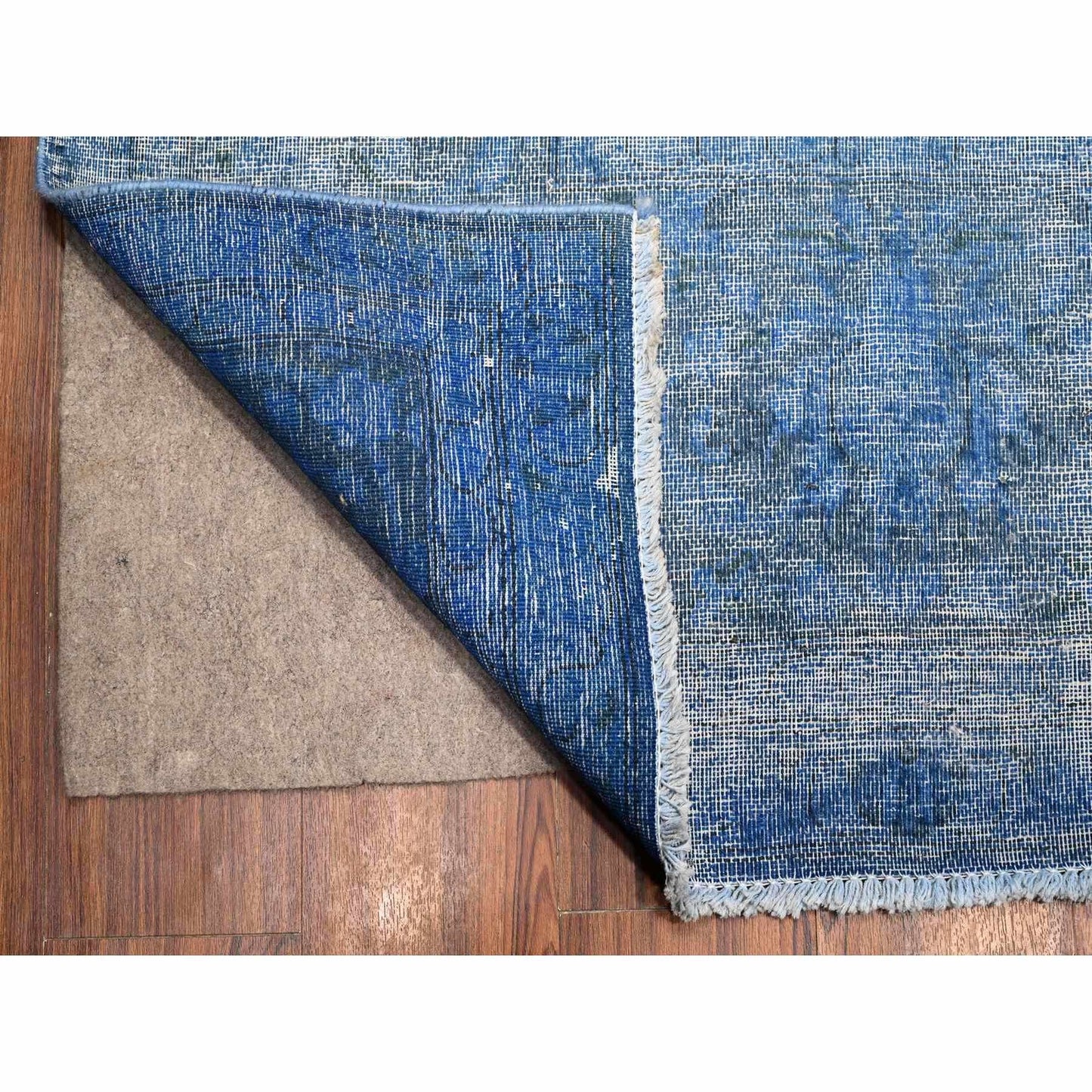 9'8"X12'10" Lowes Blue Cleaned Vintage Zoroastrian Karman Oriental Rug