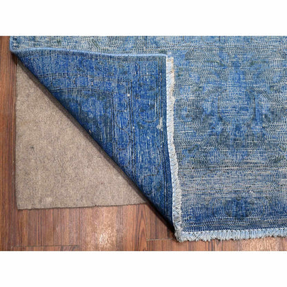 9'8"X12'10" Lowes Blue Cleaned Vintage Zoroastrian Karman Oriental Rug