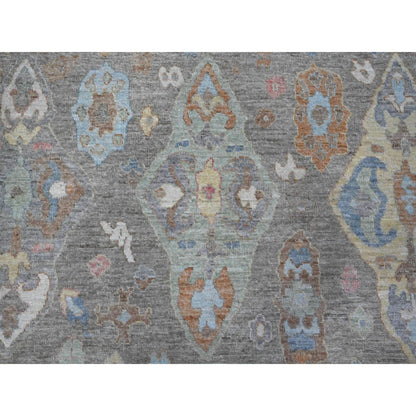 8'X9'8" Anvil Gray Extra Soft Wool Weft Afghan Angora Oushak Oriental Rug