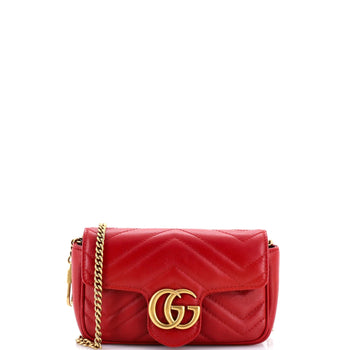 Gucci Gg Marmont Flap Bag Matelasse Leather Super Mini